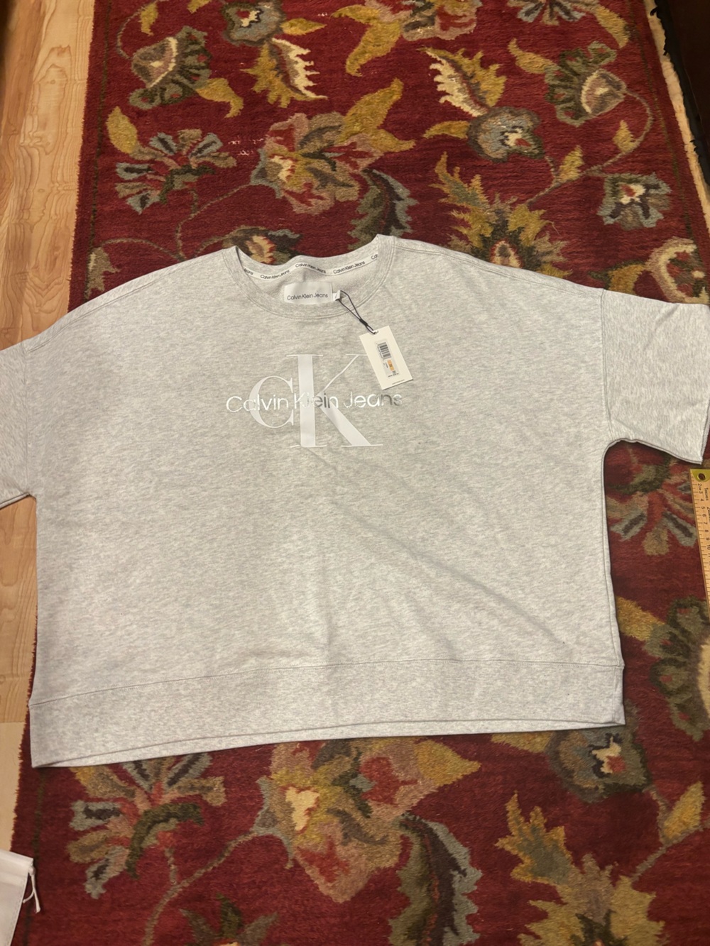 Calvin Klein Jeans Heather Gray Short-Sleeve Logo Tee